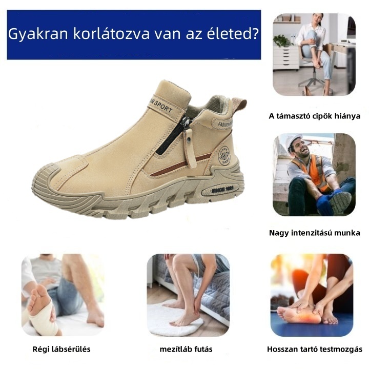 Baralen® prémium bőr ortopéd cipő | Ergonomikus kialakításának köszönhetően enyhíti a hát-, térd- és lábfájdalmat, és kivételes kényelmet biztosít (kézzel készített).