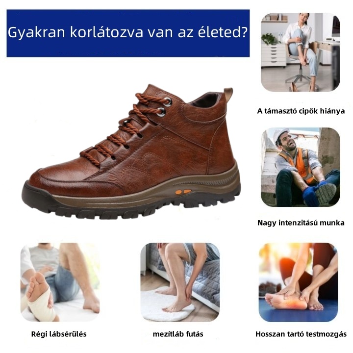 Baralen® bőr ortopéd cipő | Ergonomikus kialakításának köszönhetően enyhíti a hát-, láb- és lábfej fájdalmát, és kivételes kényelmet biztosít (kézzel készített).