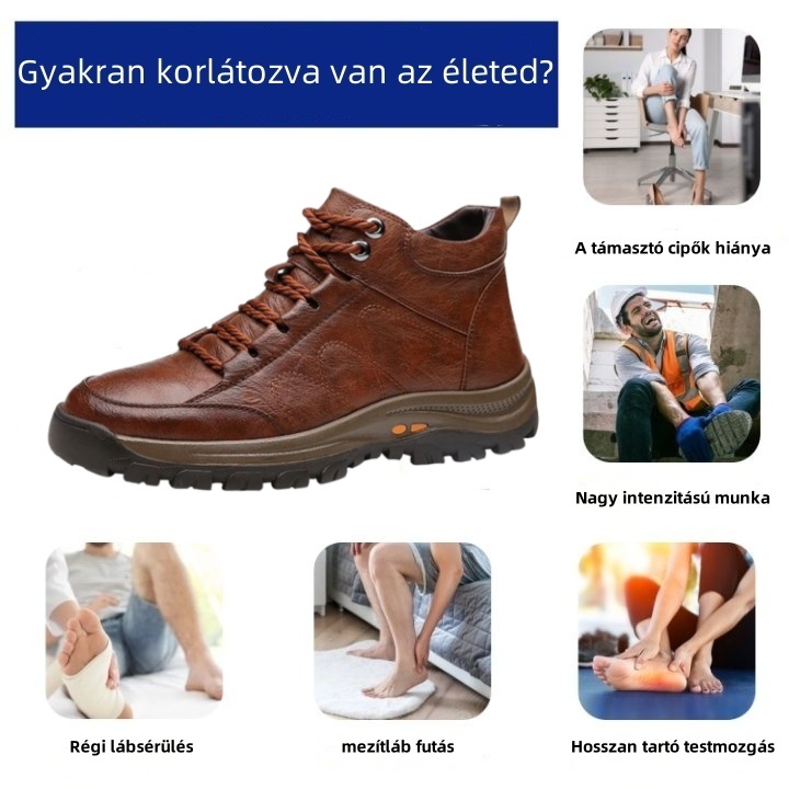 Baralen® bőr ortopéd cipő | Ergonomikus kialakításának köszönhetően enyhíti a hát-, láb- és lábfej fájdalmát, és kivételes kényelmet biztosít (kézzel készített).