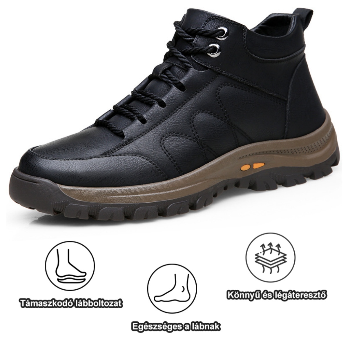 Baralen® bőr ortopéd cipő | Ergonomikus kialakításának köszönhetően enyhíti a hát-, láb- és lábfej fájdalmát, és kivételes kényelmet biztosít (kézzel készített).