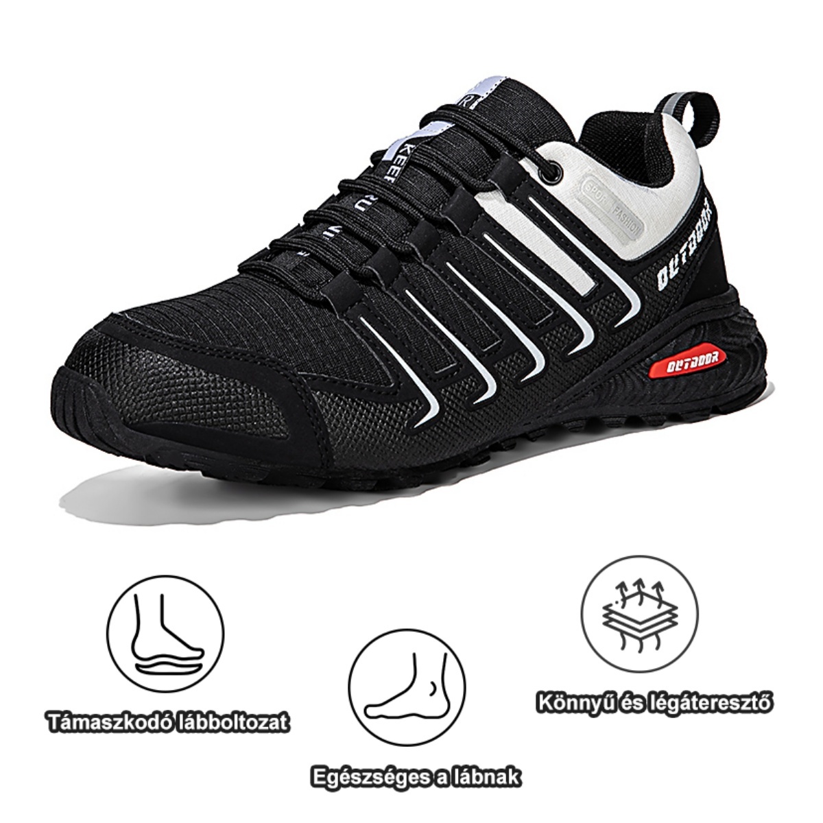 Ergonomikus kialakítású ortopéd cipő hát-, ízületi és lábfájdalmakra - Uniszex