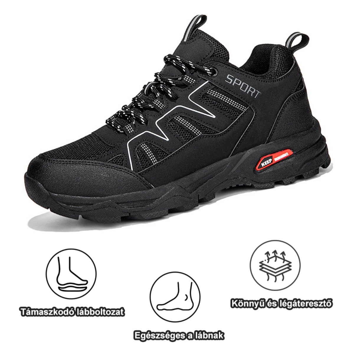 Ergonomikusan tervezett ortopéd cipő hát-, ízületi és lábfájdalmakra - minden férfi számára alkalmas