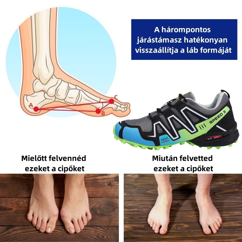 Ergonomikusan tervezett ortopéd cipő hát-, ízületi és lábfájdalmakra - unisex
