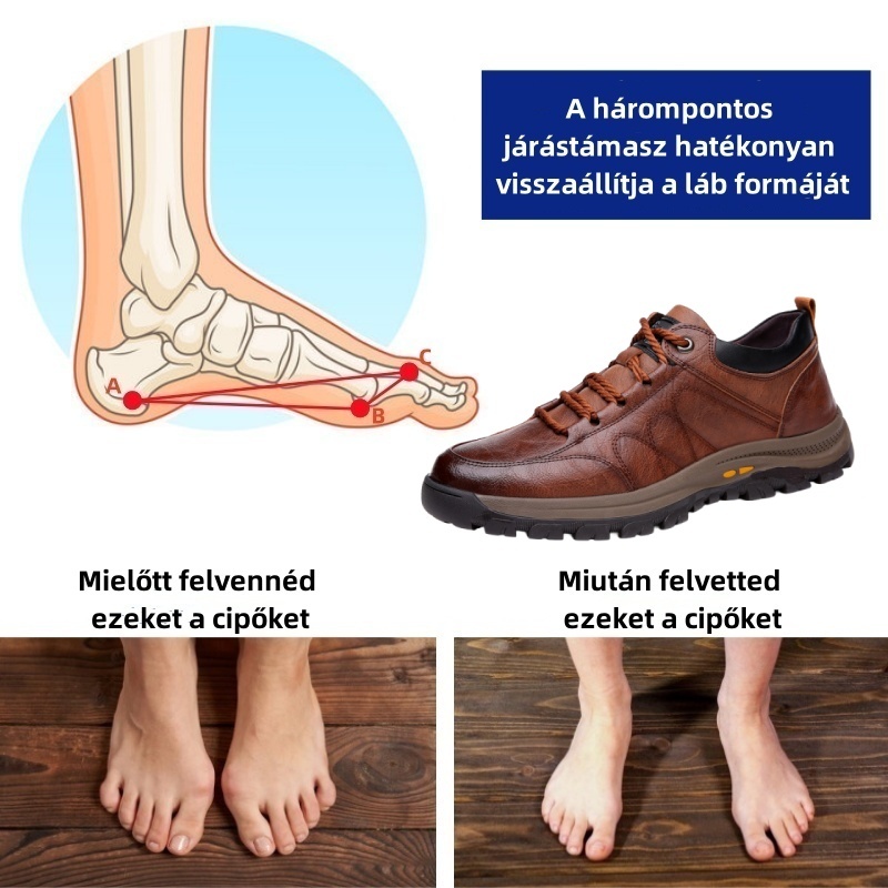 Prémium Baralen® bőr ortopéd cipő | Ergonomikus kialakításának köszönhetően enyhíti a hát-, láb- és lábfej fájdalmát, és kivételes kényelmet biztosít (kézzel készített).