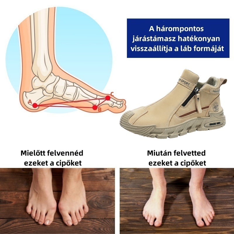 Baralen® prémium bőr ortopéd cipő | Ergonomikus kialakításának köszönhetően enyhíti a hát-, térd- és lábfájdalmat, és kivételes kényelmet biztosít (kézzel készített).