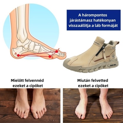 Baralen® prémium bőr ortopéd cipő | Ergonomikus kialakításának köszönhetően enyhíti a hát-, térd- és lábfájdalmat, és kivételes kényelmet biztosít (kézzel készített).