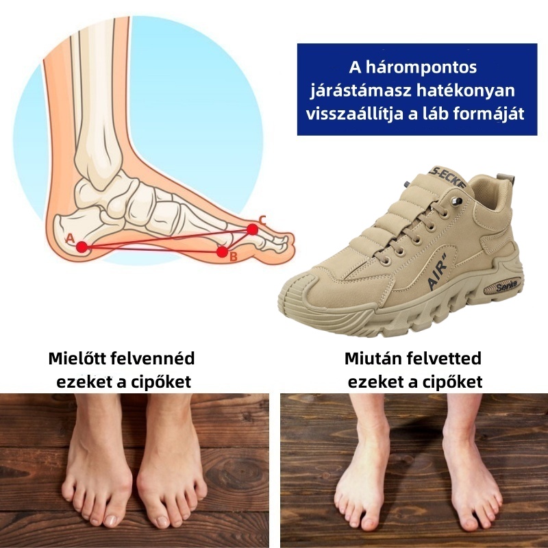 Baralen® prémium bőr ortopéd cipő | Ergonomikus kialakításának köszönhetően enyhíti a hát-, térd- és lábfájdalmat, és kivételes kényelmet biztosít (kézzel varrott).