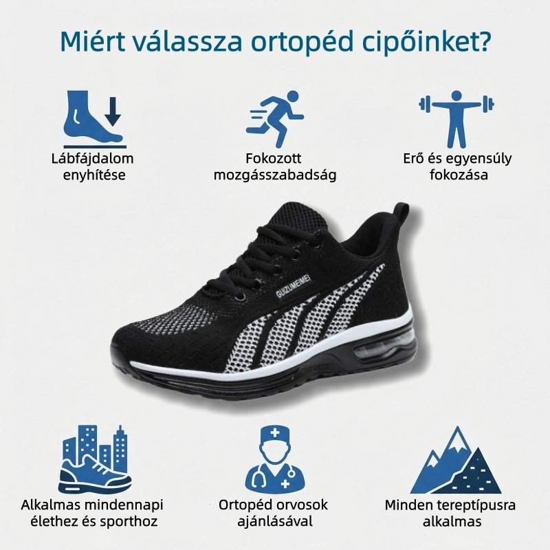 🔥 50% kedvezmény ma csak! Ne maradj le! ⏰Ergonomikusan tervezett ortopéd cipő – természetes lábboltozat-támasztással 👞Könnyen enyhíti a lábfájdalmat