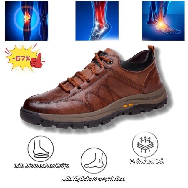 Prémium Baralen® bőr ortopéd cipő | Ergonomikus kialakításának köszönhetően enyhíti a hát-, láb- és lábfej fájdalmát, és kivételes kényelmet biztosít (kézzel készített).
