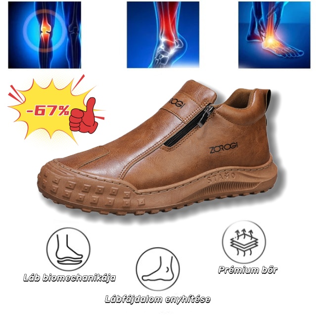 Prémium Baralen® bőr ortopéd cipő | Ergonomikus kialakításának köszönhetően enyhíti a hát-, láb- és lábfej fájdalmát, és kivételes kényelmet biztosít (kézzel készített).