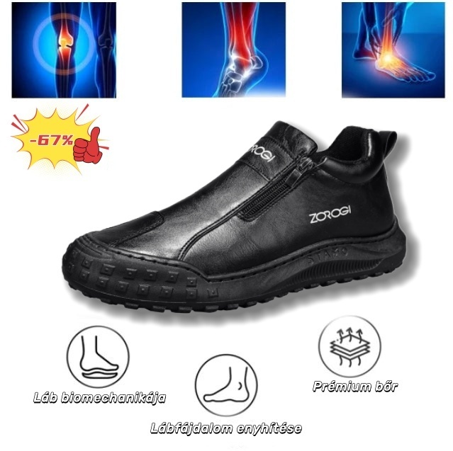 Prémium Baralen® bőr ortopéd cipő | Ergonomikus kialakításának köszönhetően enyhíti a hát-, láb- és lábfej fájdalmát, és kivételes kényelmet biztosít (kézzel készített).