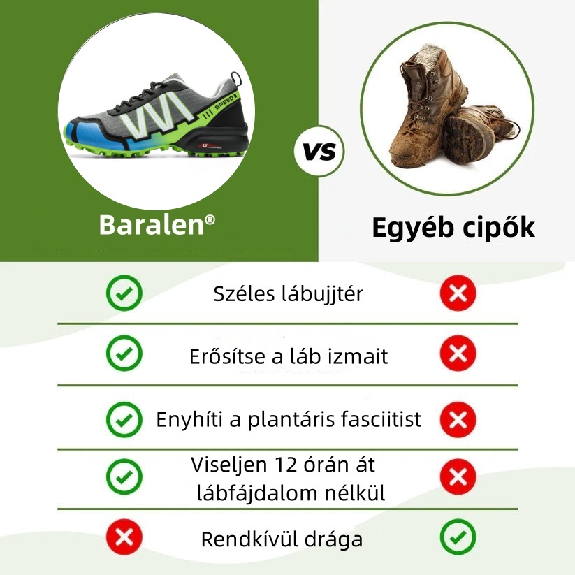 Ergonomikusan tervezett ortopéd cipő hát-, ízületi és lábfájdalmakra - unisex