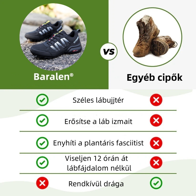 Ergonomikusan tervezett ortopéd cipő hát-, ízületi és lábfájdalmakra - unisex