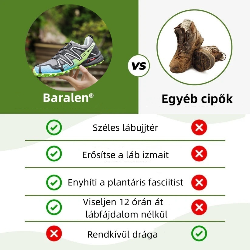 Ergonomikusan tervezett ortopéd cipő hát-, ízületi és lábfájdalmakra - unisex