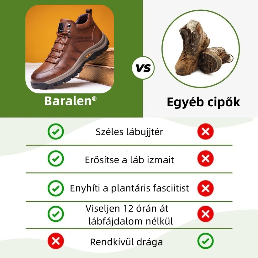Baralen® bőr ortopéd cipő | Ergonomikus kialakításának köszönhetően enyhíti a hát-, láb- és lábfej fájdalmát, és kivételes kényelmet biztosít (kézzel készített).