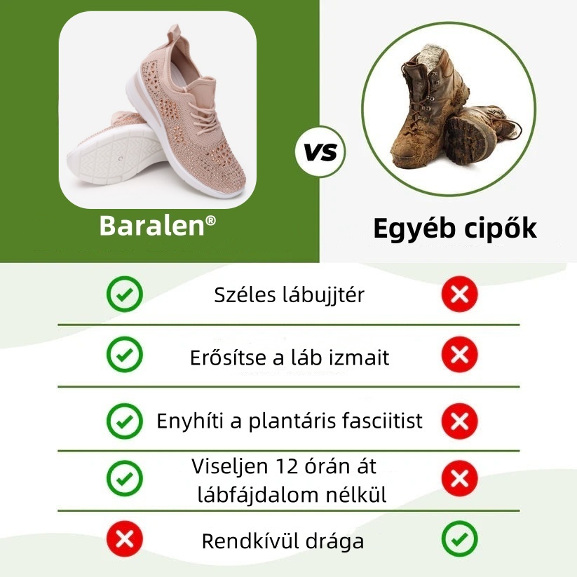 Baralen® női ortopéd cipő | Ergonomikus kialakítás a kiváló kényelem érdekében - enyhíti a hát-, térd- és lábfájdalmat.