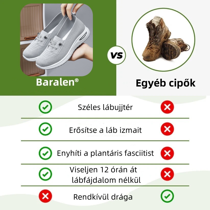 Baralen® női ortopéd cipő | Ergonomikus kialakítás a kiváló kényelem érdekében - enyhíti a hát-, térd- és lábfájdalmat.