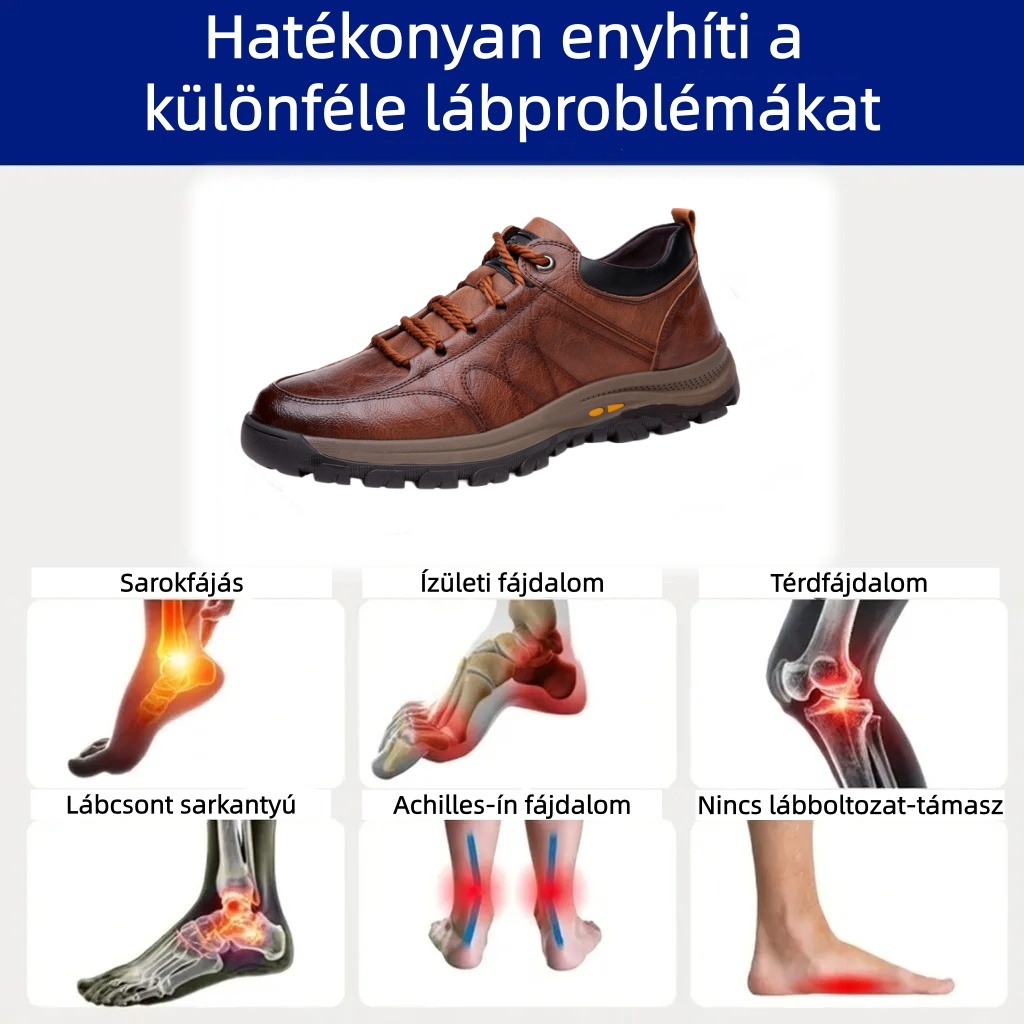 Prémium Baralen® bőr ortopéd cipő | Ergonomikus kialakításának köszönhetően enyhíti a hát-, láb- és lábfej fájdalmát, és kivételes kényelmet biztosít (kézzel készített).