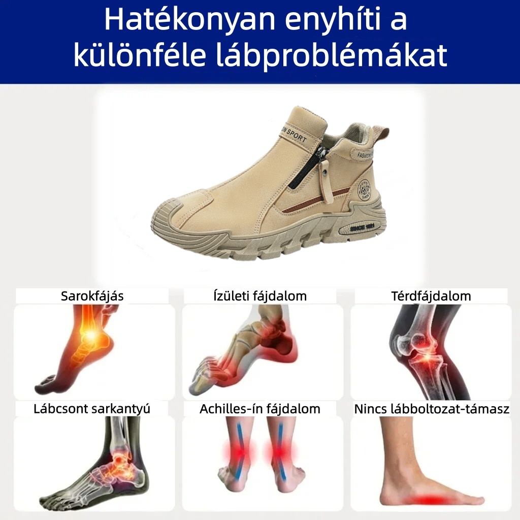 Baralen® prémium bőr ortopéd cipő | Ergonomikus kialakításának köszönhetően enyhíti a hát-, térd- és lábfájdalmat, és kivételes kényelmet biztosít (kézzel készített).