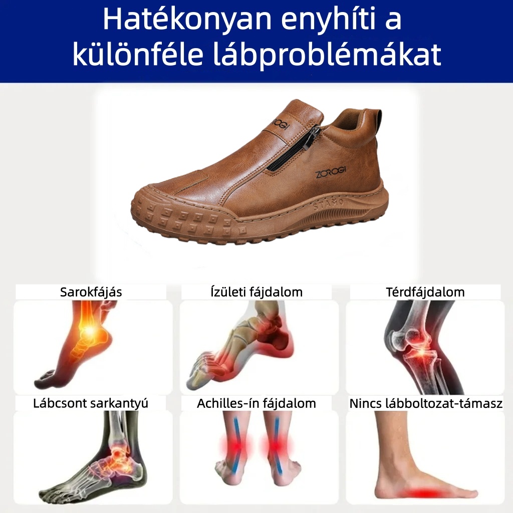 Prémium Baralen® bőr ortopéd cipő | Ergonomikus kialakításának köszönhetően enyhíti a hát-, láb- és lábfej fájdalmát, és kivételes kényelmet biztosít (kézzel készített).