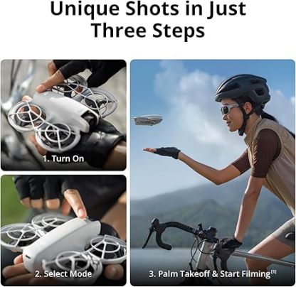 DJI Neo, Mini Drone with 4K UHD Camera for Adults, 135g Self Flying Drone that Follows You, Palm Takeoff, Subject Tracking, QuickShots, Stabilized Video, Built-In Propeller Guard (Controller-Free)