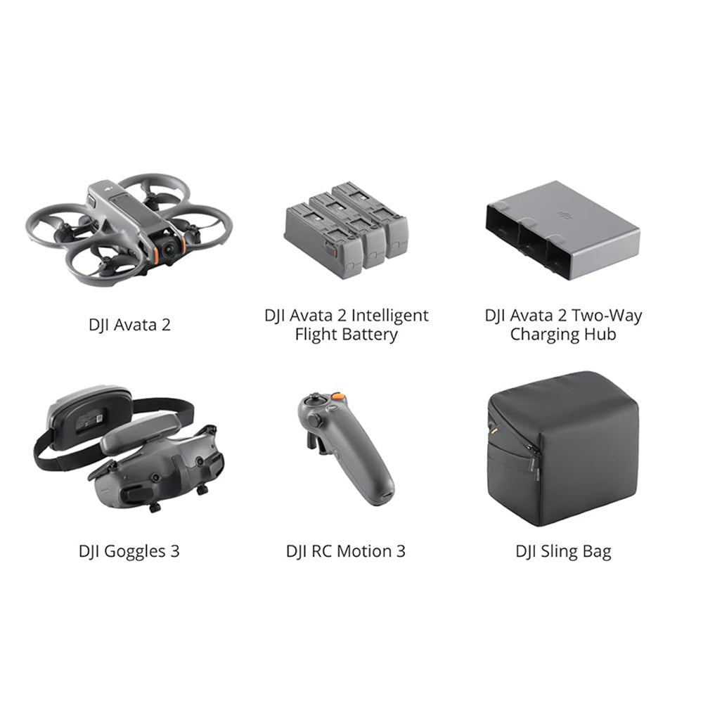 DJI Avata 2 Fly More Combo (1 Battery), FPV Drones with Camera for Adults 4K, Immersive Experience, Built-in Propeller Guard, Easy Flip/Roll, FAA Remote ID Compliant, POV Content Drone, Black