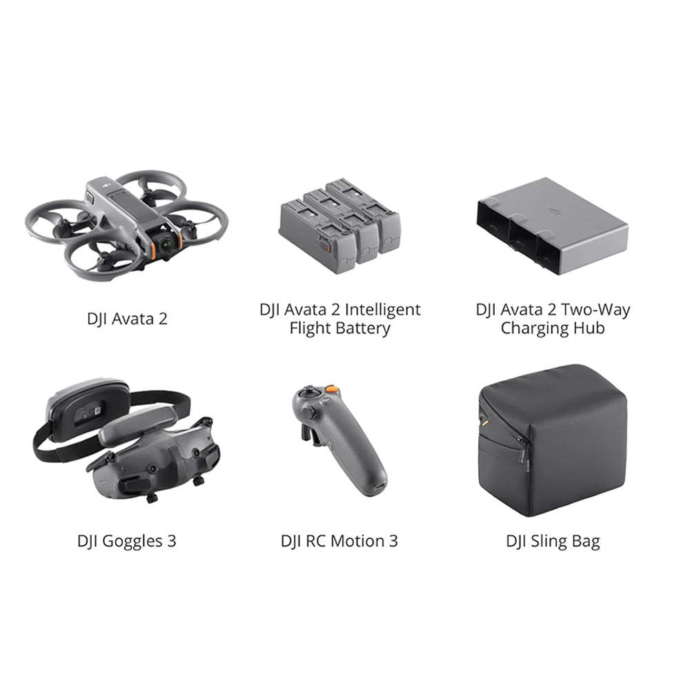 DJI Avata 2 Fly More Combo (1 Battery), FPV Drones with Camera for Adults 4K, Immersive Experience, Built-in Propeller Guard, Easy Flip/Roll, FAA Remote ID Compliant, POV Content Drone, Black