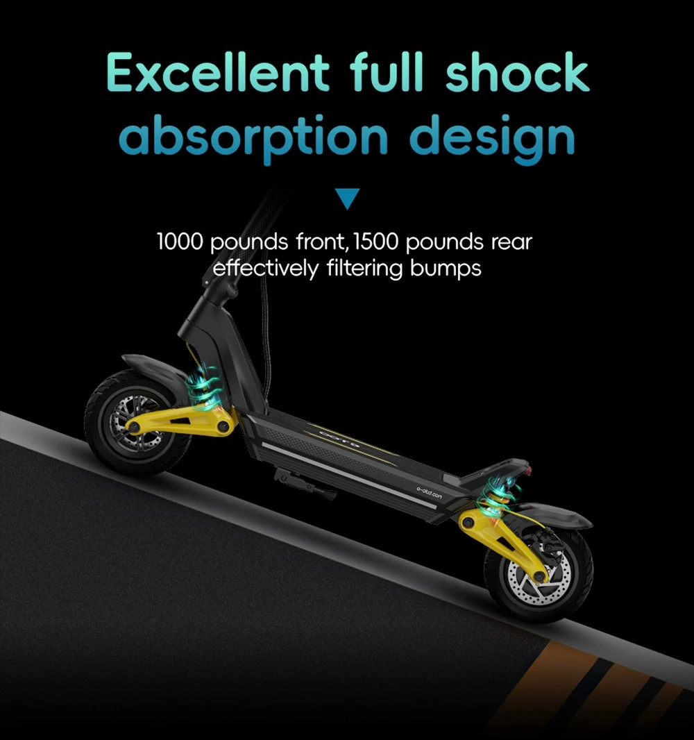 OOTD S10 Electric Scooter, 1400W Motor, 10-inch Tires, 48V 20AH Battery, 55km/h Max Speed, 60-70km Range, Disc Brake, Front and Rear Suspension