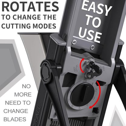 ONCE FOR ALL Upgrade Safe Mandoline Slicer Plus, Biger Size, Adjustable Vegetable Food Chopper Potato Fries Cutter, Detachable Blade, Kitchen Chopping Artifact, Gift (SkyBlue)