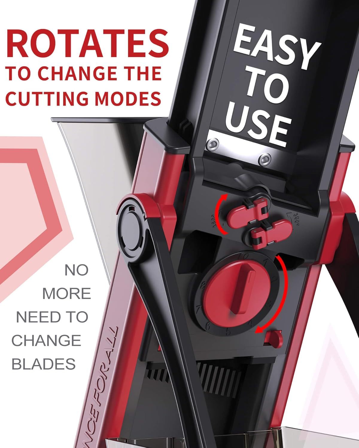 ONCE FOR ALL Upgrade Safe Mandoline Slicer Plus, Biger Size, Adjustable Vegetable Food Chopper Potato Fries Cutter, Detachable Blade, Kitchen Chopping Artifact, Gift (SkyBlue)