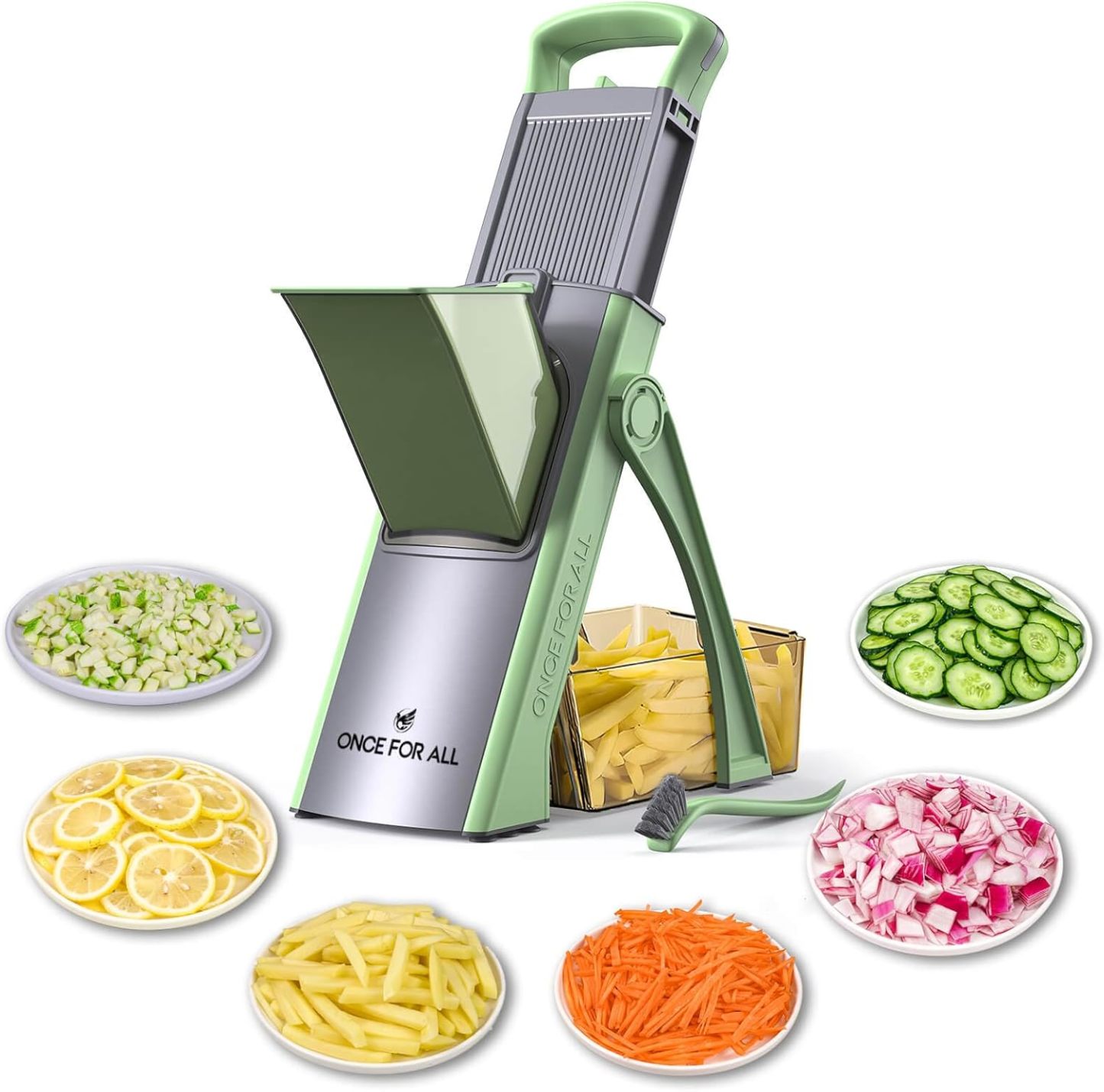 ONCE FOR ALL Upgrade Safe Mandoline Slicer Plus, Biger Size, Adjustabl