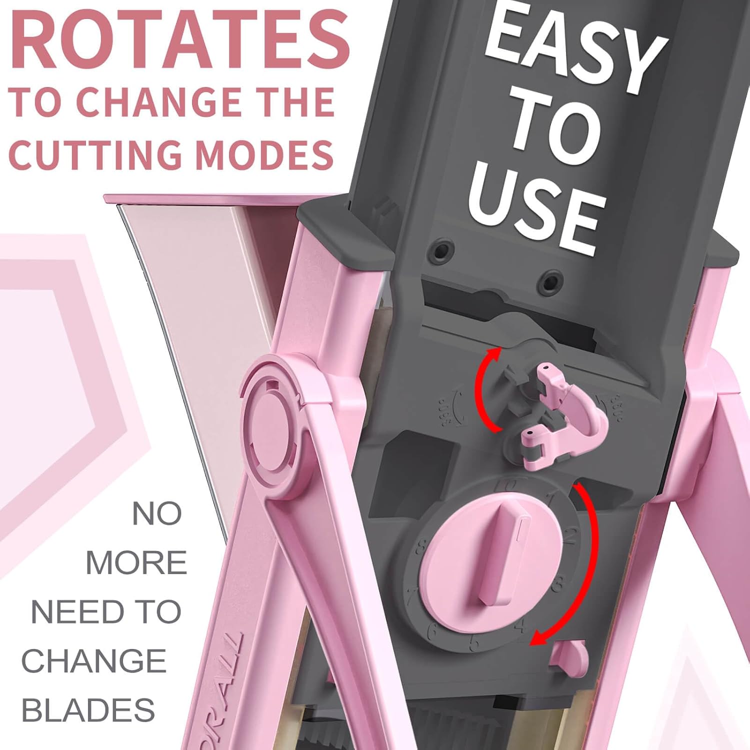 ONCE FOR ALL Upgrade Safe Mandoline Slicer Plus, Biger Size, Adjustable Vegetable Food Chopper Potato Fries Cutter, Detachable Blade, Kitchen Chopping Artifact, Gift (SkyBlue)