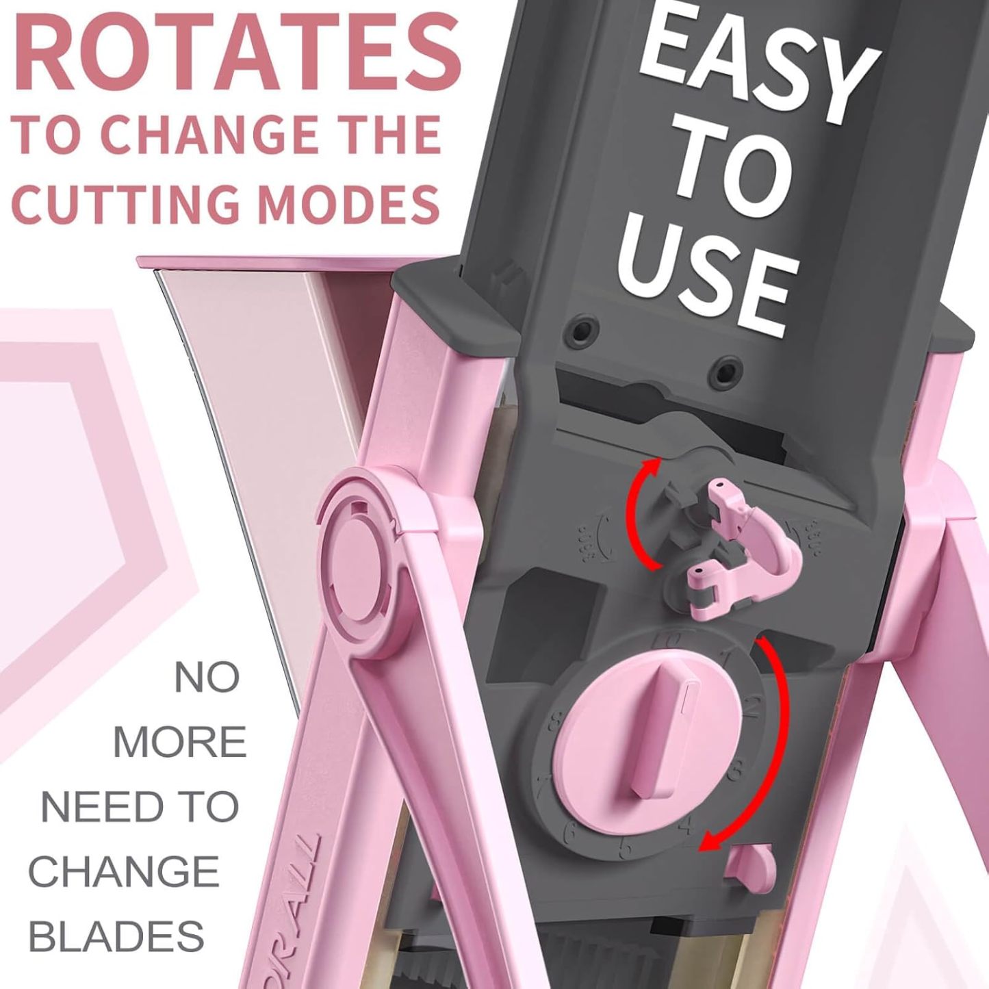 ONCE FOR ALL Upgrade Safe Mandoline Slicer Plus, Biger Size, Adjustable Vegetable Food Chopper Potato Fries Cutter, Detachable Blade, Kitchen Chopping Artifact, Gift (SkyBlue)