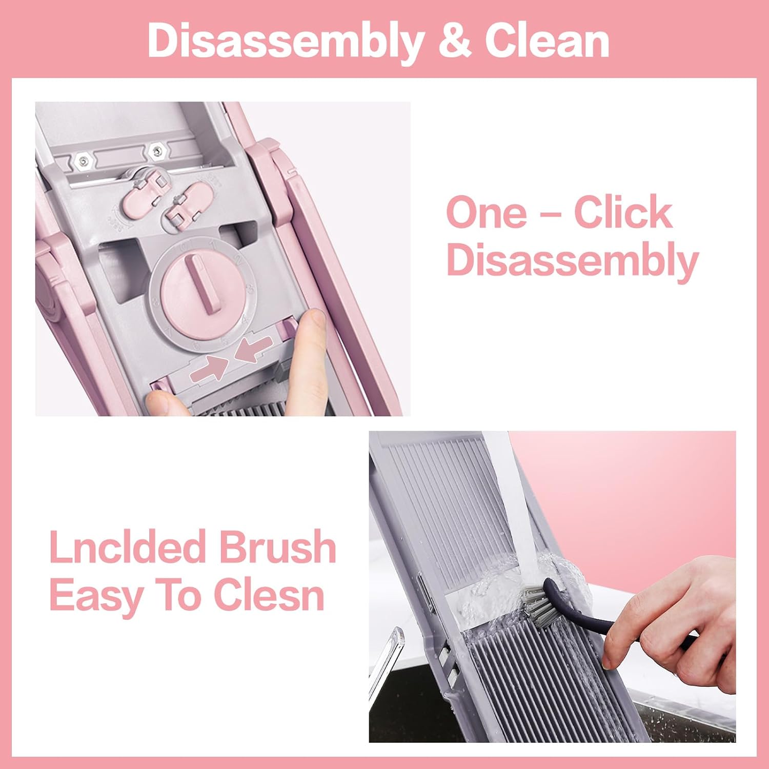 ONCE FOR ALL Upgrade Safe Mandoline Slicer Plus, Biger Size, Adjustable Vegetable Food Chopper Potato Fries Cutter, Detachable Blade, Kitchen Chopping Artifact, Gift (SkyBlue)