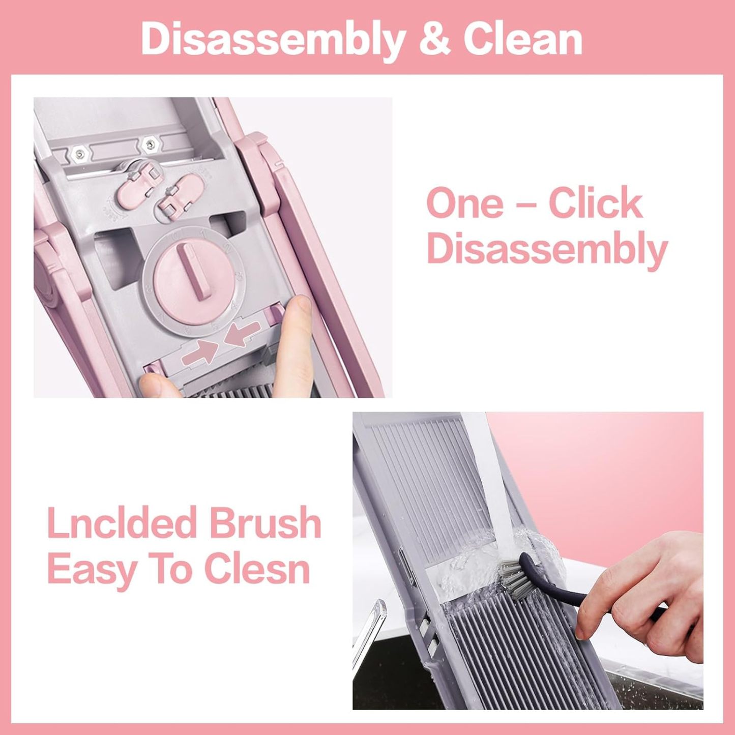 ONCE FOR ALL Upgrade Safe Mandoline Slicer Plus, Biger Size, Adjustable Vegetable Food Chopper Potato Fries Cutter, Detachable Blade, Kitchen Chopping Artifact, Gift (SkyBlue)