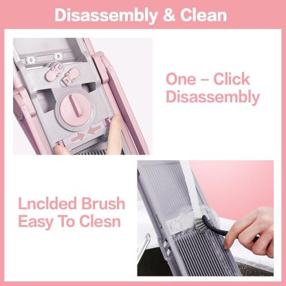 ONCE FOR ALL Upgrade Safe Mandoline Slicer Plus, Biger Size, Adjustable Vegetable Food Chopper Potato Fries Cutter, Detachable Blade, Kitchen Chopping Artifact, Gift (SkyBlue)