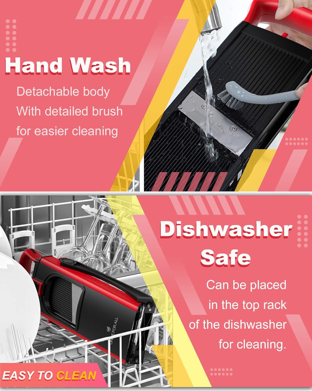 ONCE FOR ALL Upgrade Safe Mandoline Slicer Plus, Biger Size, Adjustable Vegetable Food Chopper Potato Fries Cutter, Detachable Blade, Kitchen Chopping Artifact, Gift (SkyBlue)