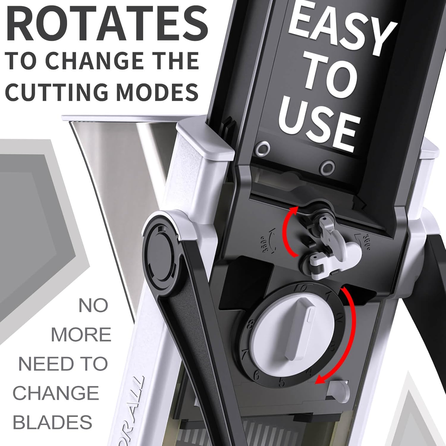 ONCE FOR ALL Upgrade Safe Mandoline Slicer Plus, Biger Size, Adjustable Vegetable Food Chopper Potato Fries Cutter, Detachable Blade, Kitchen Chopping Artifact, Gift (SkyBlue)