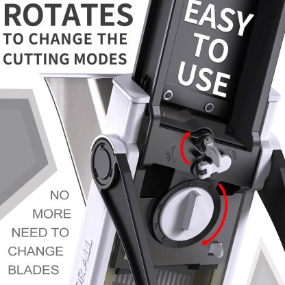 ONCE FOR ALL Upgrade Safe Mandoline Slicer Plus, Biger Size, Adjustable Vegetable Food Chopper Potato Fries Cutter, Detachable Blade, Kitchen Chopping Artifact, Gift (SkyBlue)