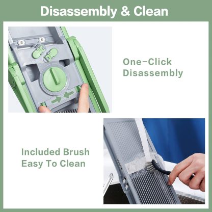 ONCE FOR ALL Upgrade Safe Mandoline Slicer Plus, Biger Size, Adjustable Vegetable Food Chopper Potato Fries Cutter, Detachable Blade, Kitchen Chopping Artifact, Gift (SkyBlue)