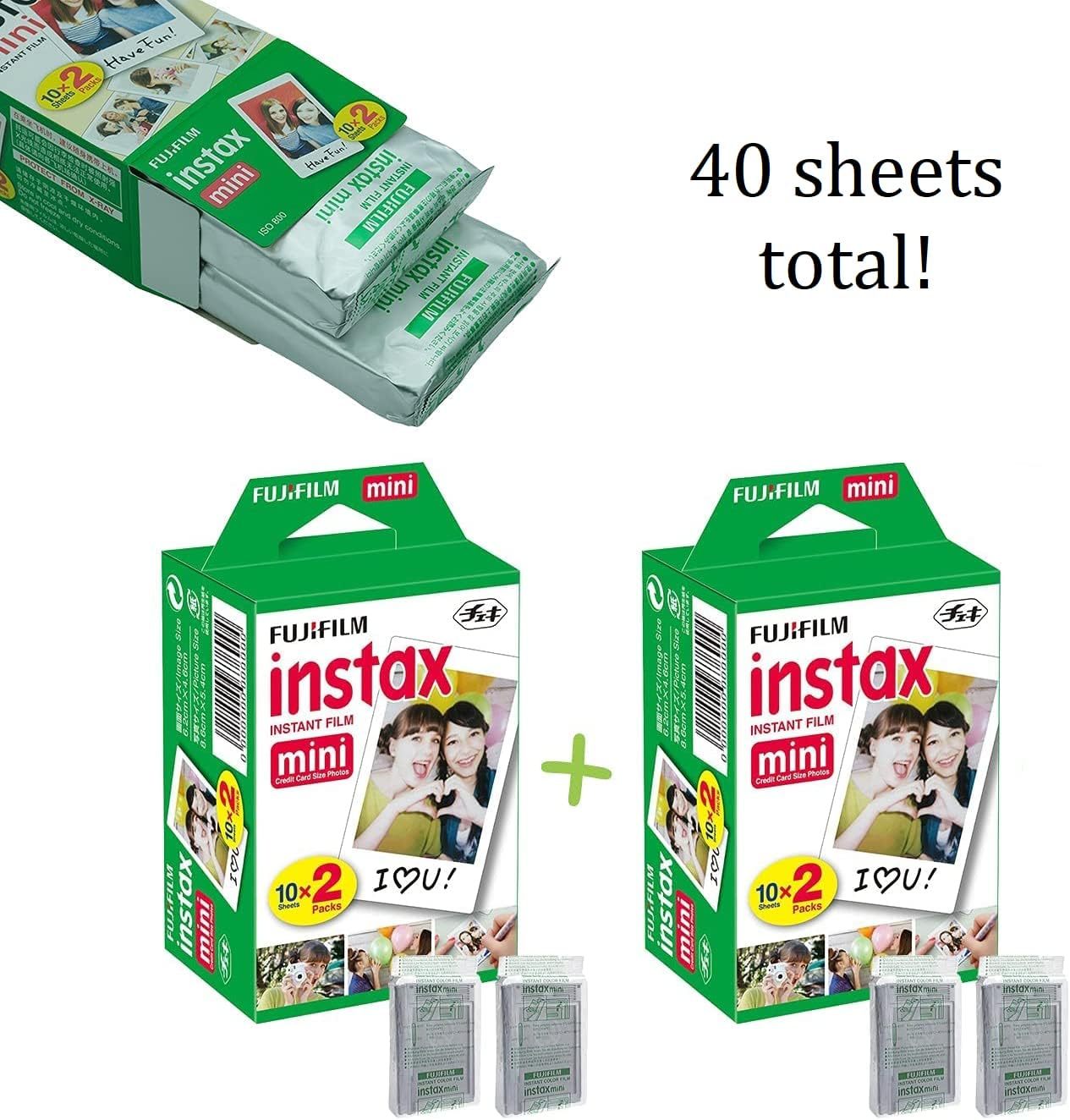 Fujifilm Instax Mini 41 Instant Camera Vintage Black. + Fujifilm Value Pack (40 Sheets) + Shutter Accessories Bundle, Includes Vintage Style Compatible Carrying Case, Black Photo Album 64 Pockets