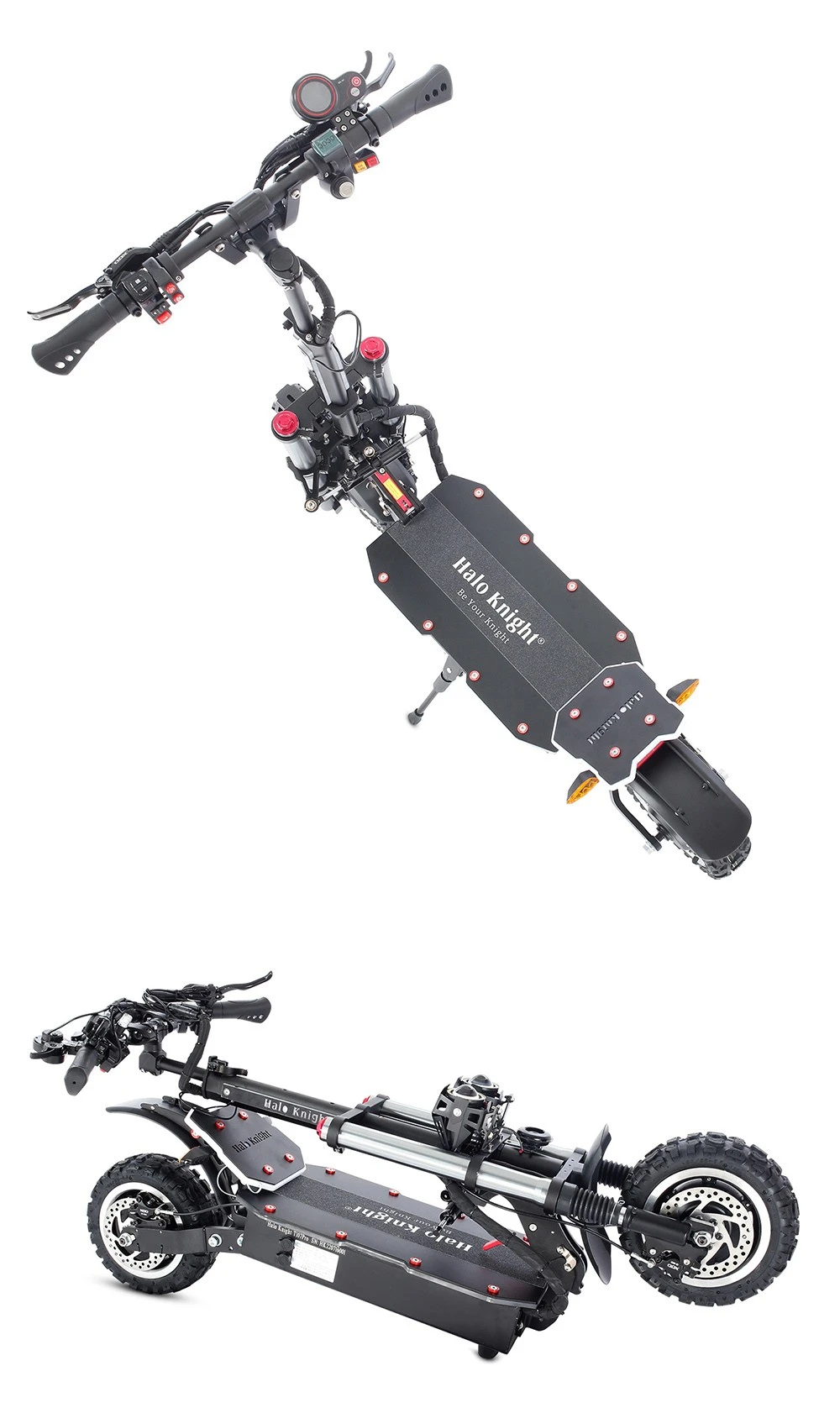 Halo Knight T107 Pro Electric Scooter 11'' Off-road Tire 3000W*2 Dual Motor 95km/h Max Speed 60V 38.4Ah Battery 80km Max