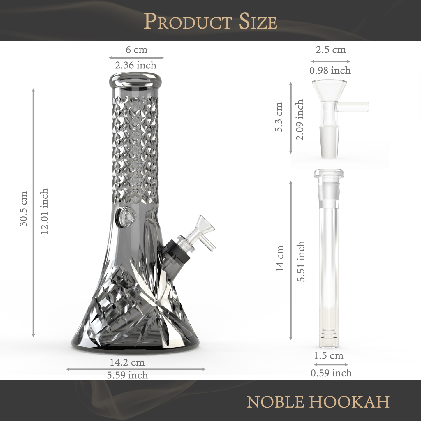 NOBLE HOOKAH® Bong, Black