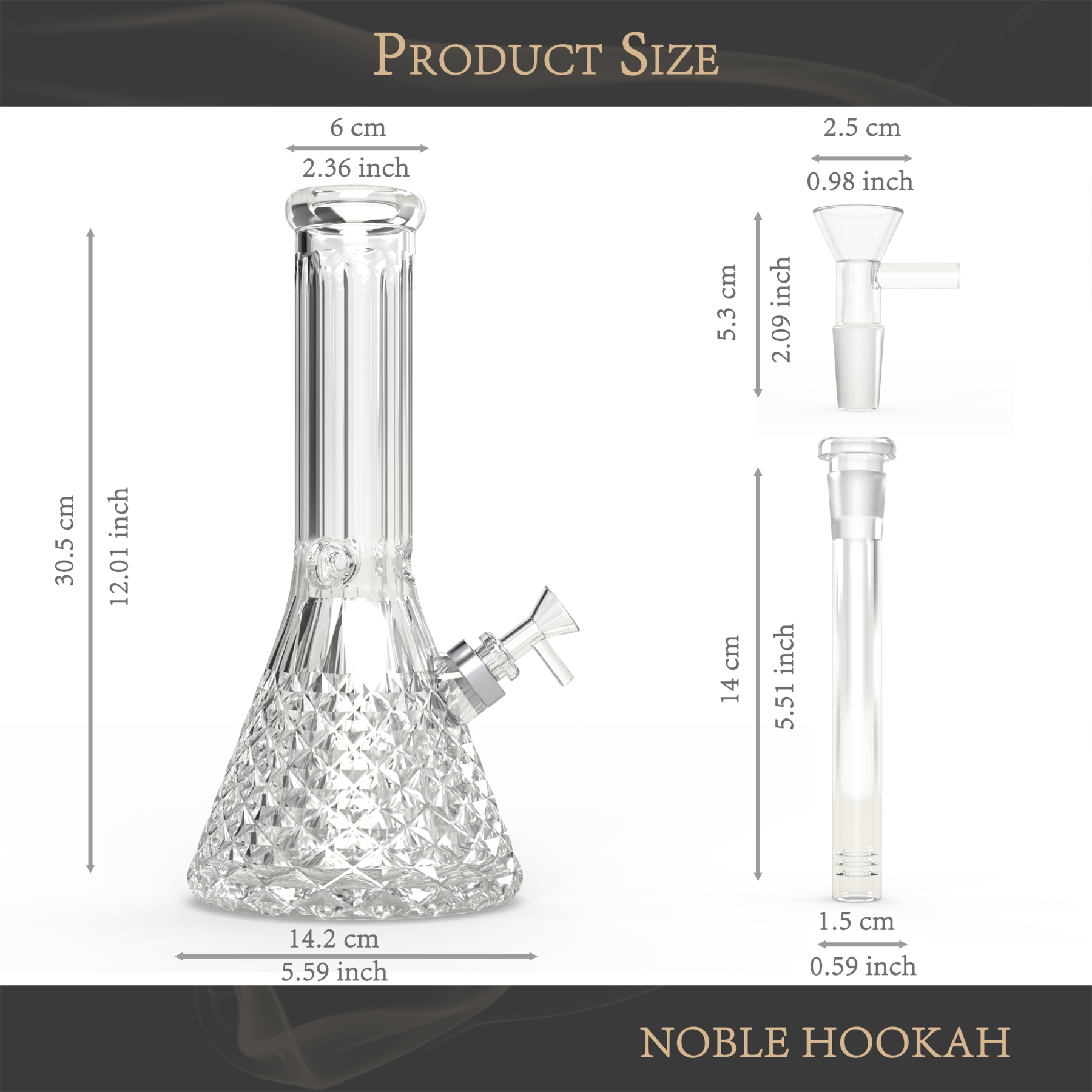 NOBLE HOOKAH® Bong, Transparent 
