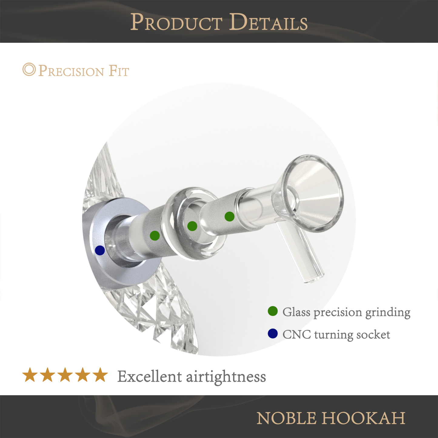 NOBLE HOOKAH® Bong, Transparent 