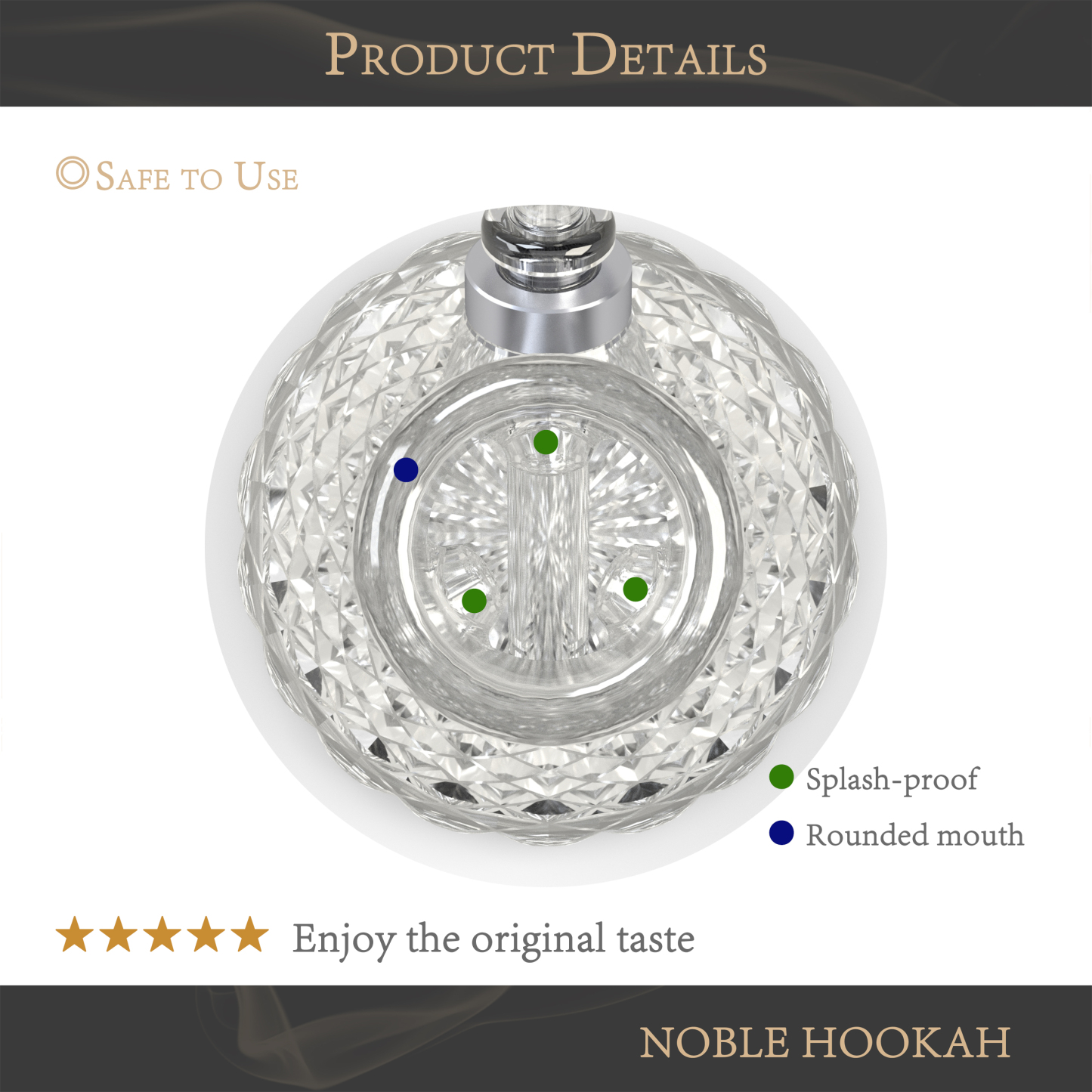 NOBLE HOOKAH® Bong, Transparent 