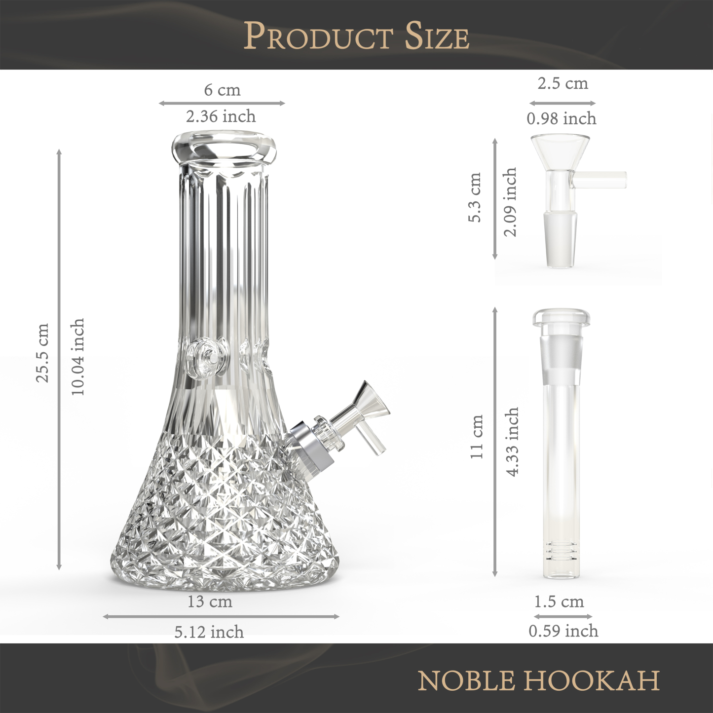 NOBLE HOOKAH® Bong, Transparent 