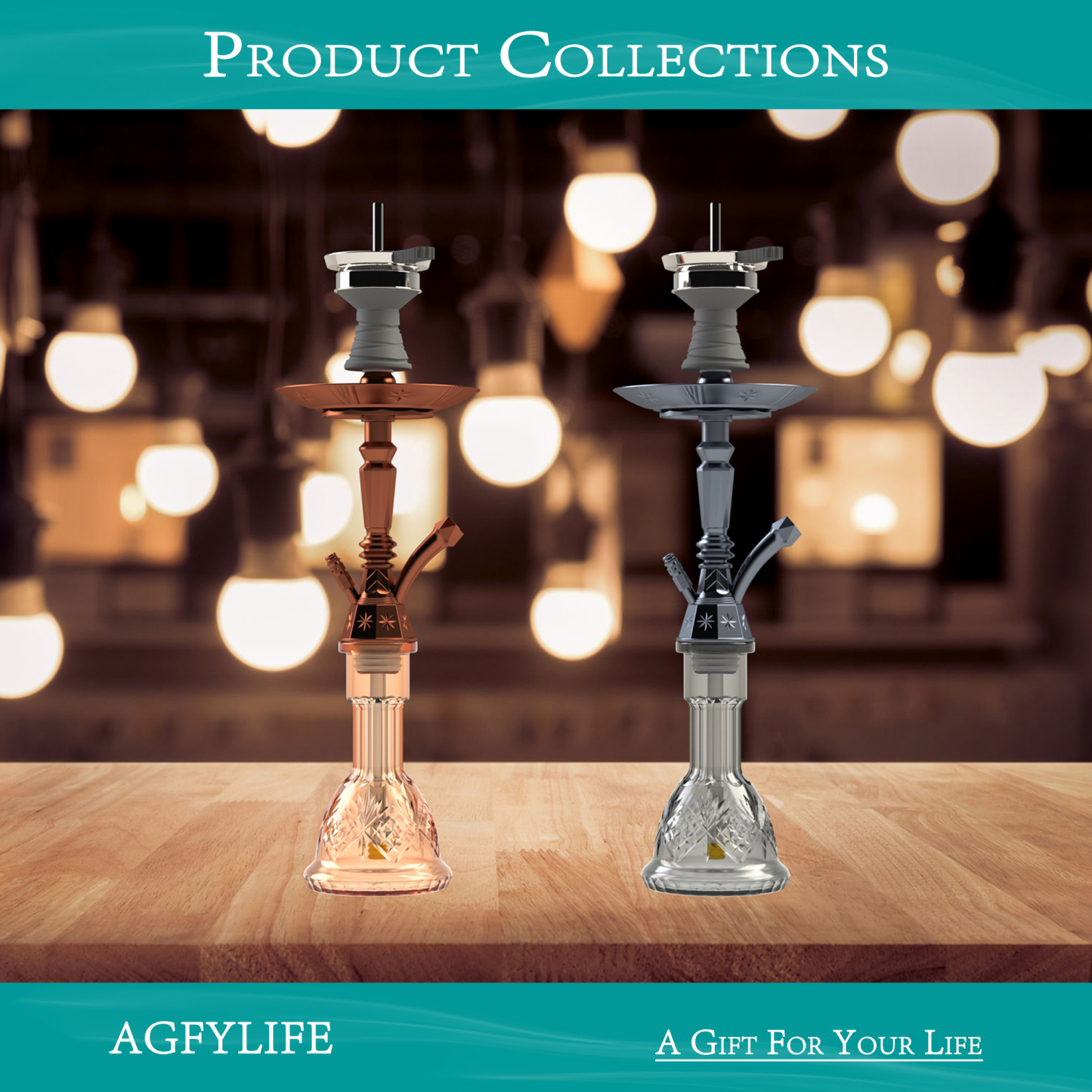 AGFYLIFE® Hookah Set 25" Egyptian Style Hookah Complete Set, Antique Bronze