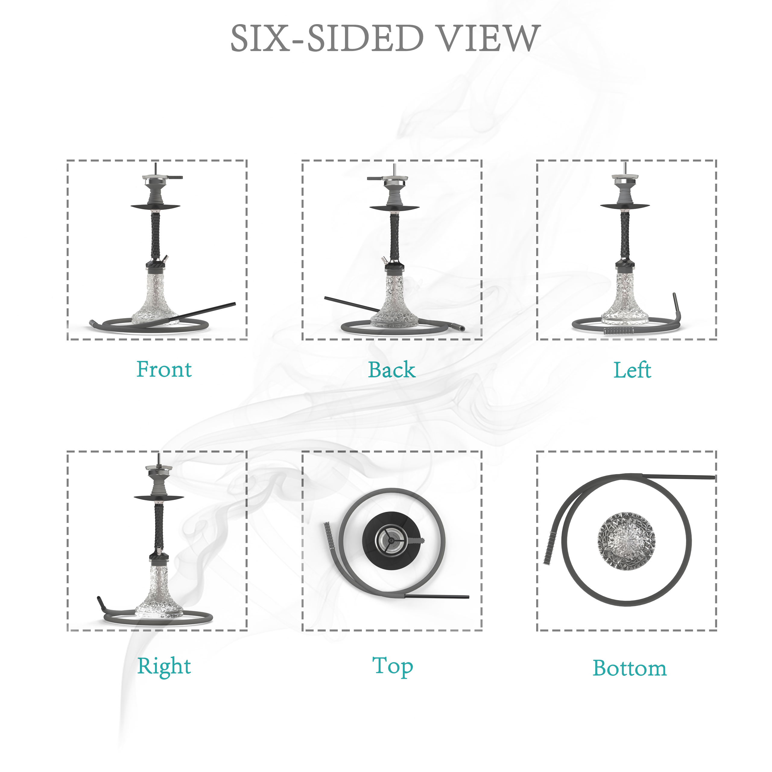 AGFYLIFE® Hookah Set with Everything - 22" Aluminum Glass Premium Shisha Hookah Complete Set