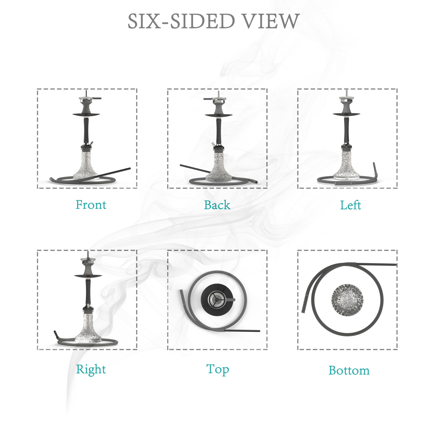 AGFYLIFE® Hookah Set with Everything - 22" Aluminum Glass Premium Shisha Hookah Complete Set